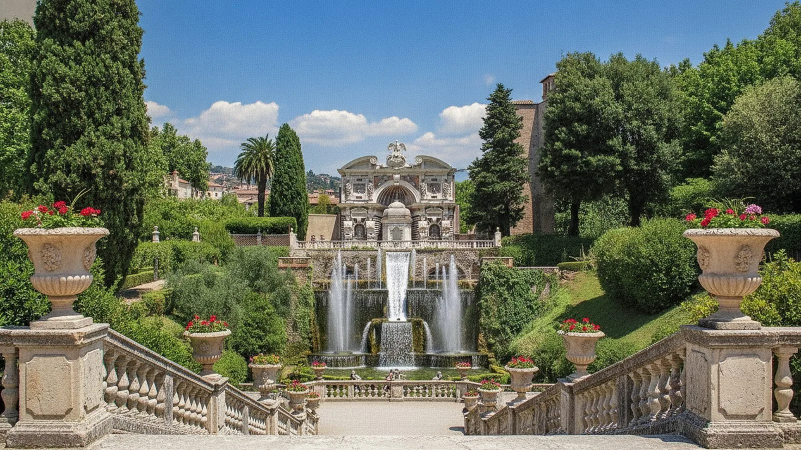 Le fontane a cascata del giardino di Villa d'Este